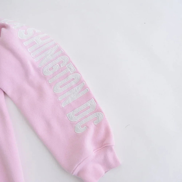 Vintage Pink w Embroidered Washington DS Patriotic Crewneck  Sweater M - Picture 5 of 11